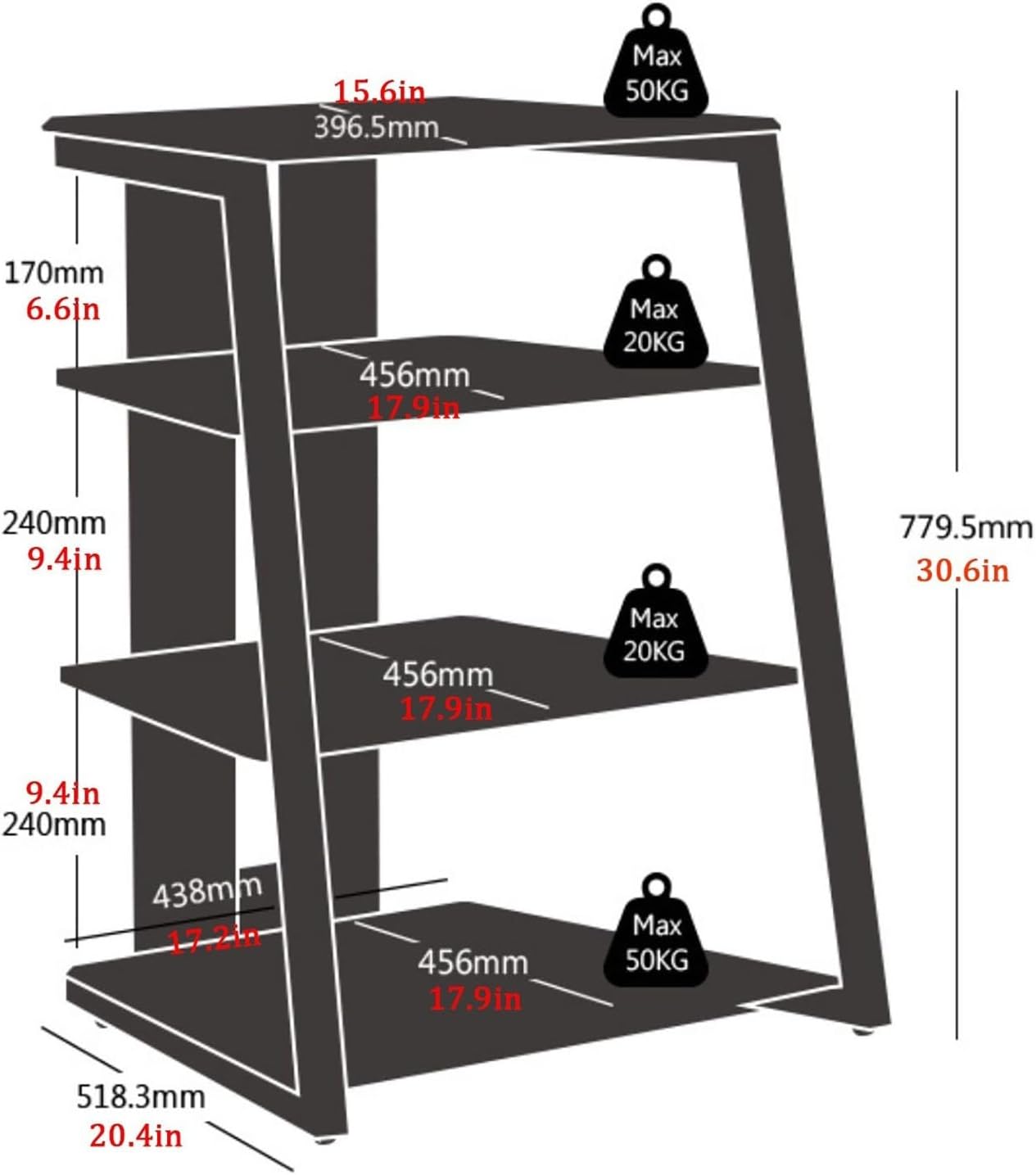 HOLGVE 4 Tier Video Media Stand