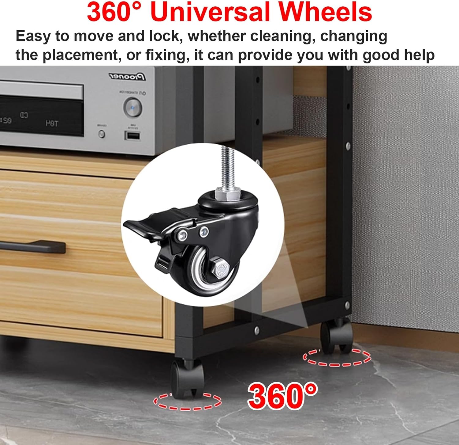 YIFAIIX Media Stand with Wheels