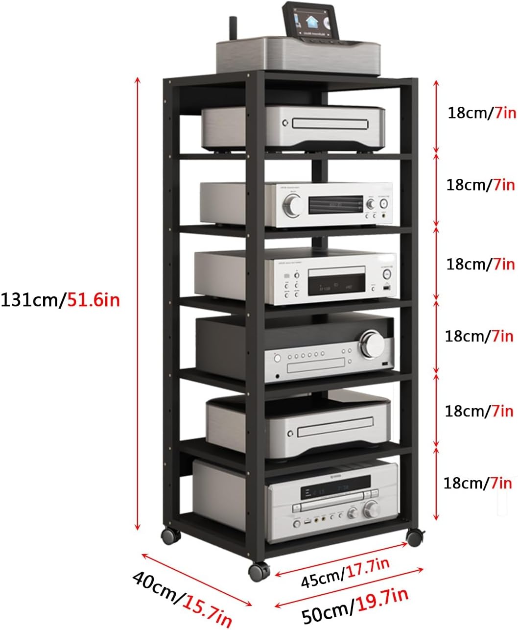 Aimery 6-Tier/7-Tier Audio Video Rack Cabinets