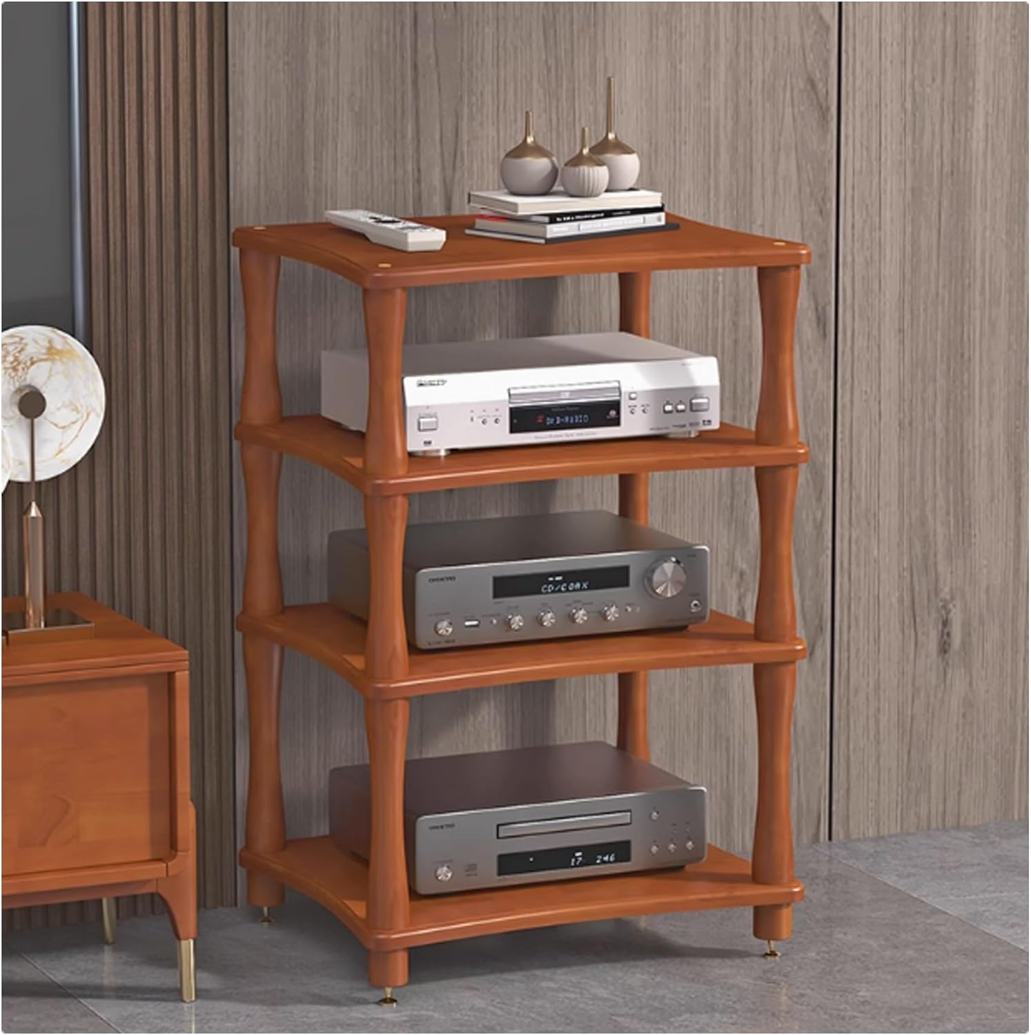 Adjustable Audio-Video Media Stand with Universal Wheels