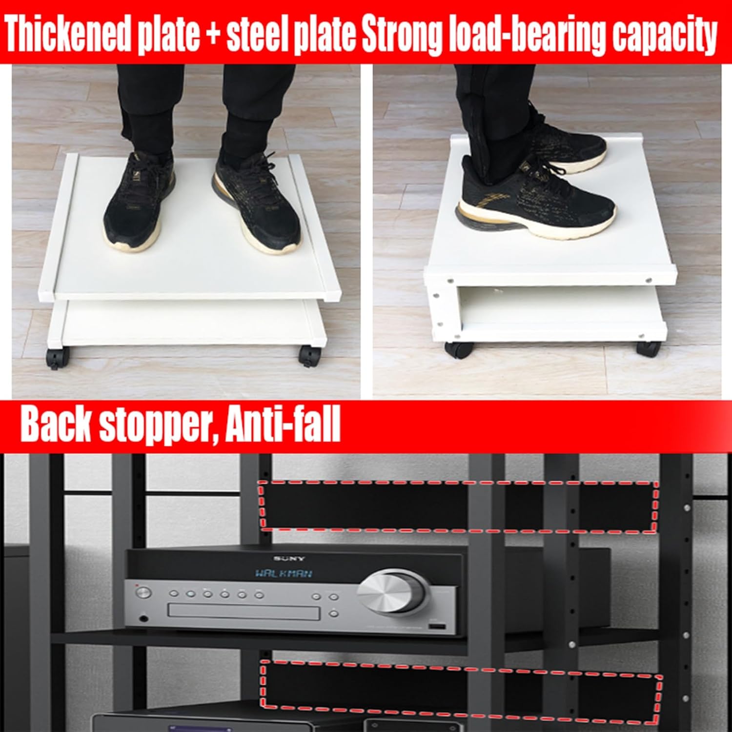 Movable Audio Rack with Drawer