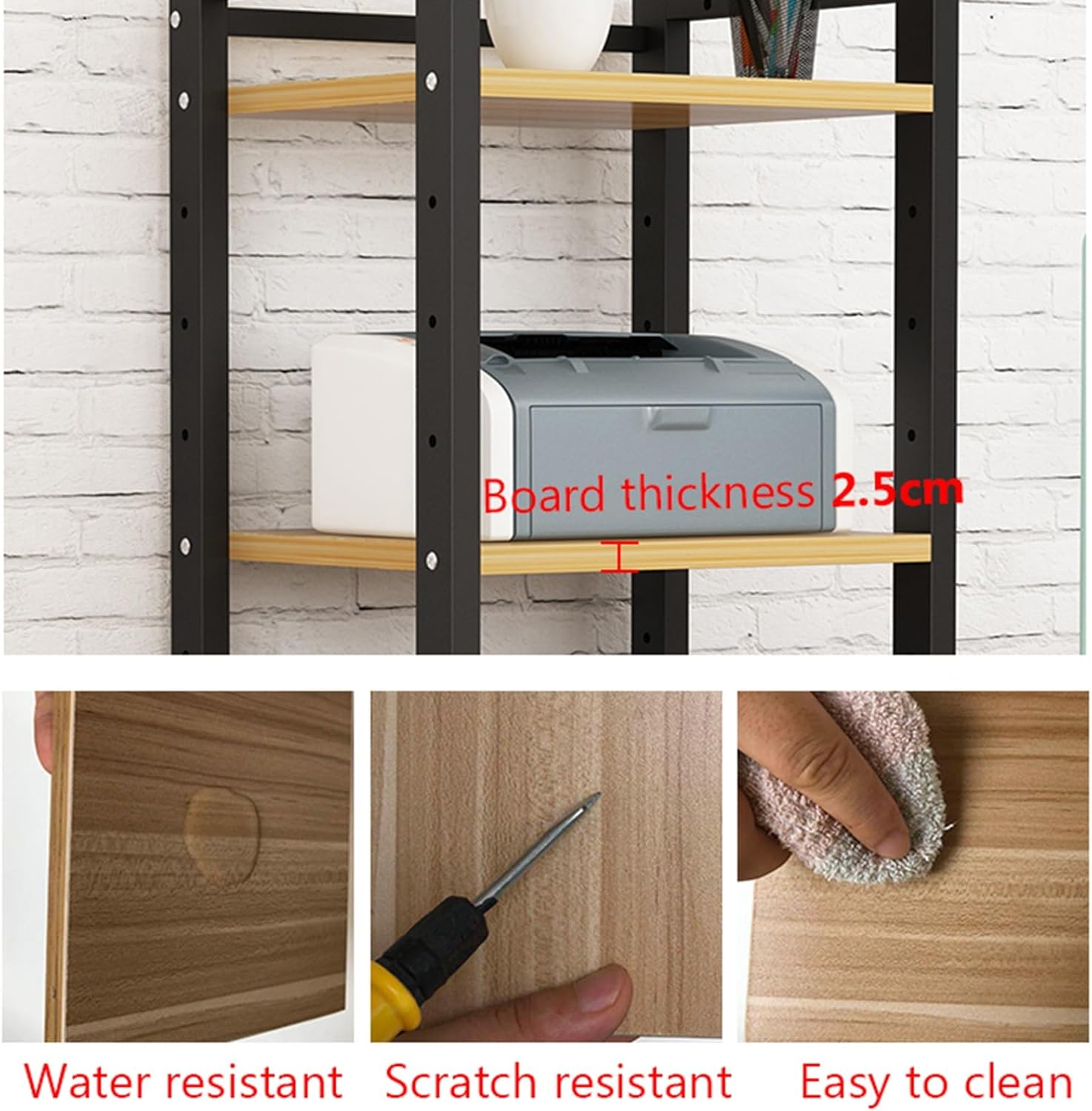 DFEDHF 5/6/7-Tier AV Media Stand Audio Rack CD Player Stand Entertainment Stereo Components Storage Cabinet with Height Adjustable Wooden Shelf for Home/Offi(B-5 Tier)