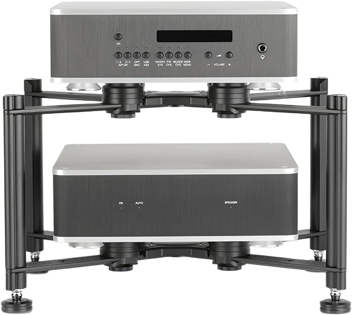 1/2/3/4-Tier AV Media Stand Corner Shelf Metal Stereo Cabinet and Racks