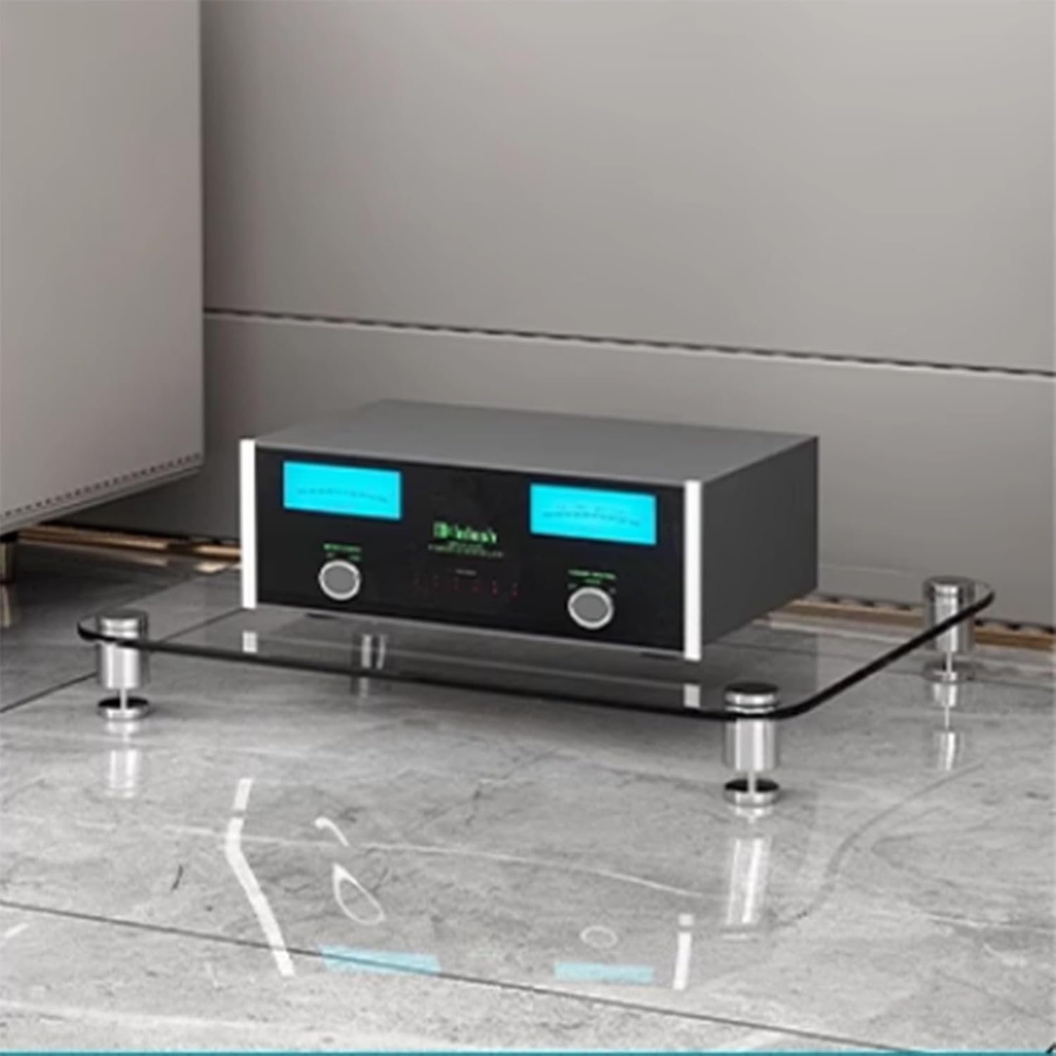 AV Media Stand Display Rack - 1/2/3/4 Tier Audio/Video Console Cabinet with Tempered Glass