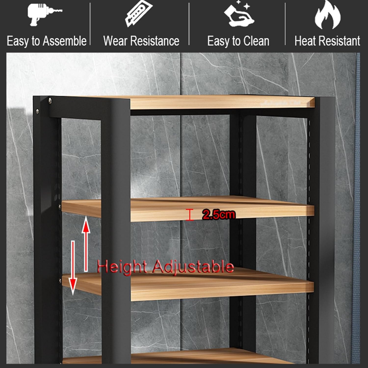 Open Multi-Tier Audio Rack Amplifier Stand HiFi AV Cabinet Mobile Kickstand CD Rack Media Storage Shelf Protects and Organizes Your Valuable Music
