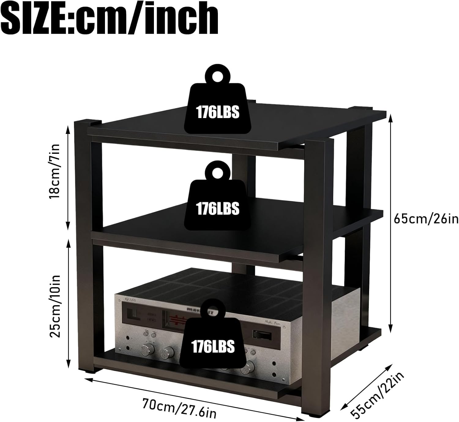 Dernoing Heavy Duty Audio Rack Tower