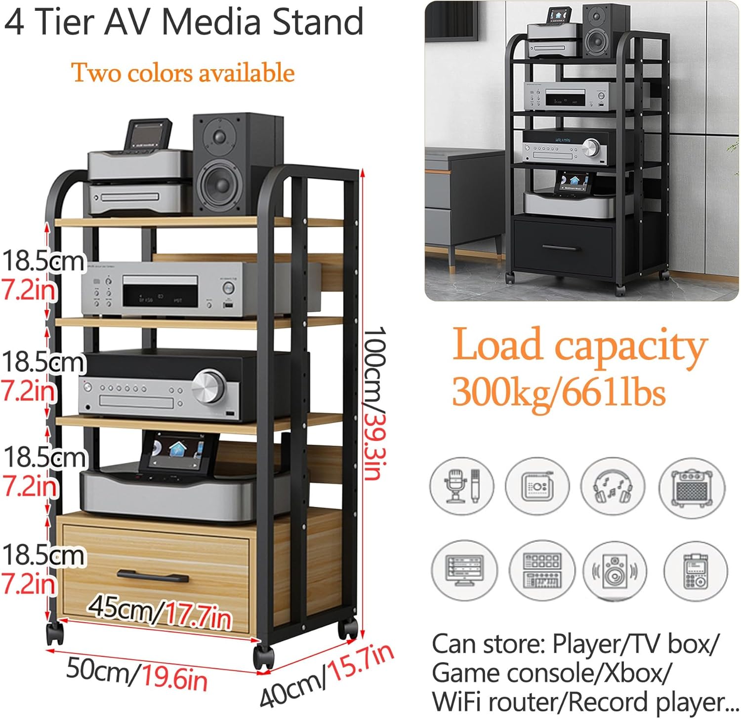 Stereo Cabinet AV Media Stand
