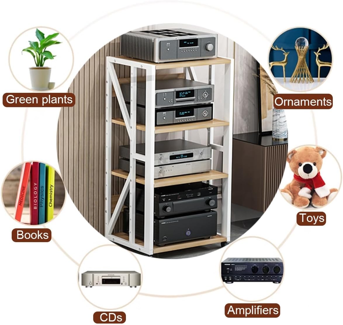 JDPYURV 3/4 Tier Audio-Video Media Stand