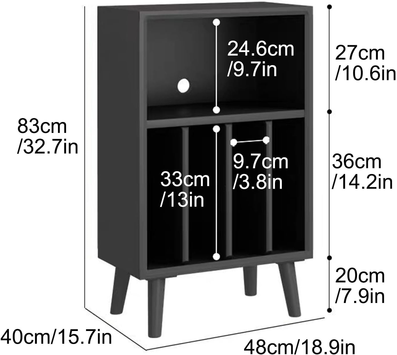 3-Tier AV Media Player Stand Modern Stereo Cabinet