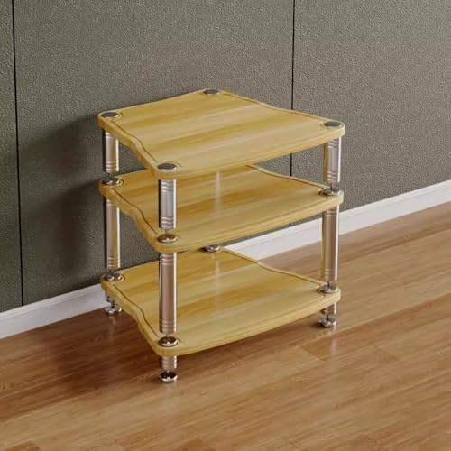 UYCVT Heavy Duty Audio Component Rack - 4 Layer Media Stand for Record Player Stereo Receiver & Xbox/Ps4/Tv - Durable Av Display Storage Solution for Home Entertainment