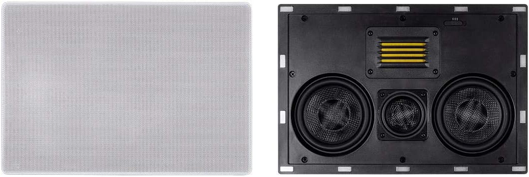 Monoprice 3-Way Carbon Fiber in-Wall Speaker Center Channel - Dual 5.25-inch (Single) with Ribbon Tweeter - Amber Series Black