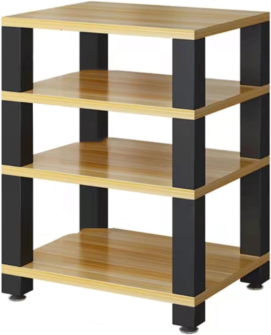 YLQFGUVWK 4 Layer Media Stand Audio/Video Stand CD Player Stand Stereo Component Storage Cabinet for Entertainment Stereo Components for Home/Office/Theater(Color- 2)