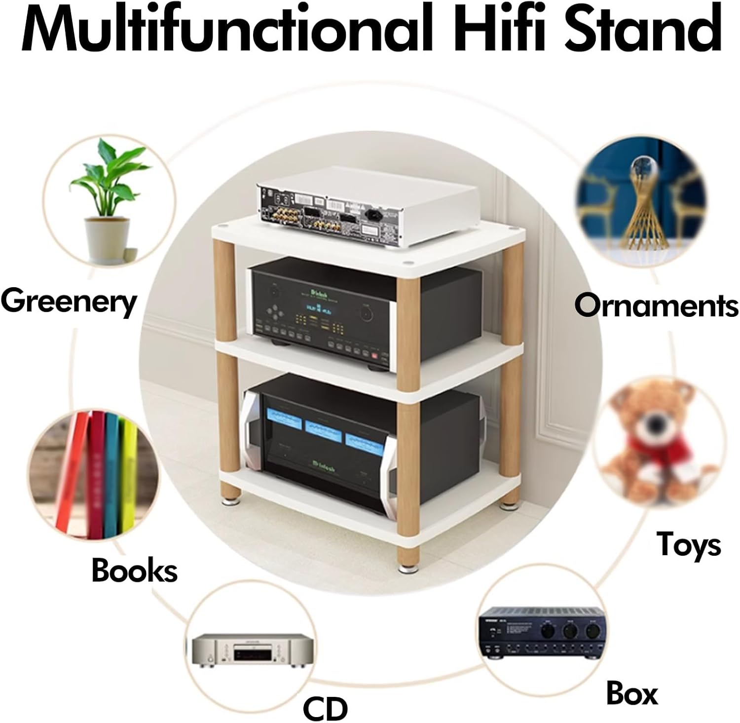 SRNSAEB HiFi Racks and Stands Audio Rack Cabinet Av Shelf