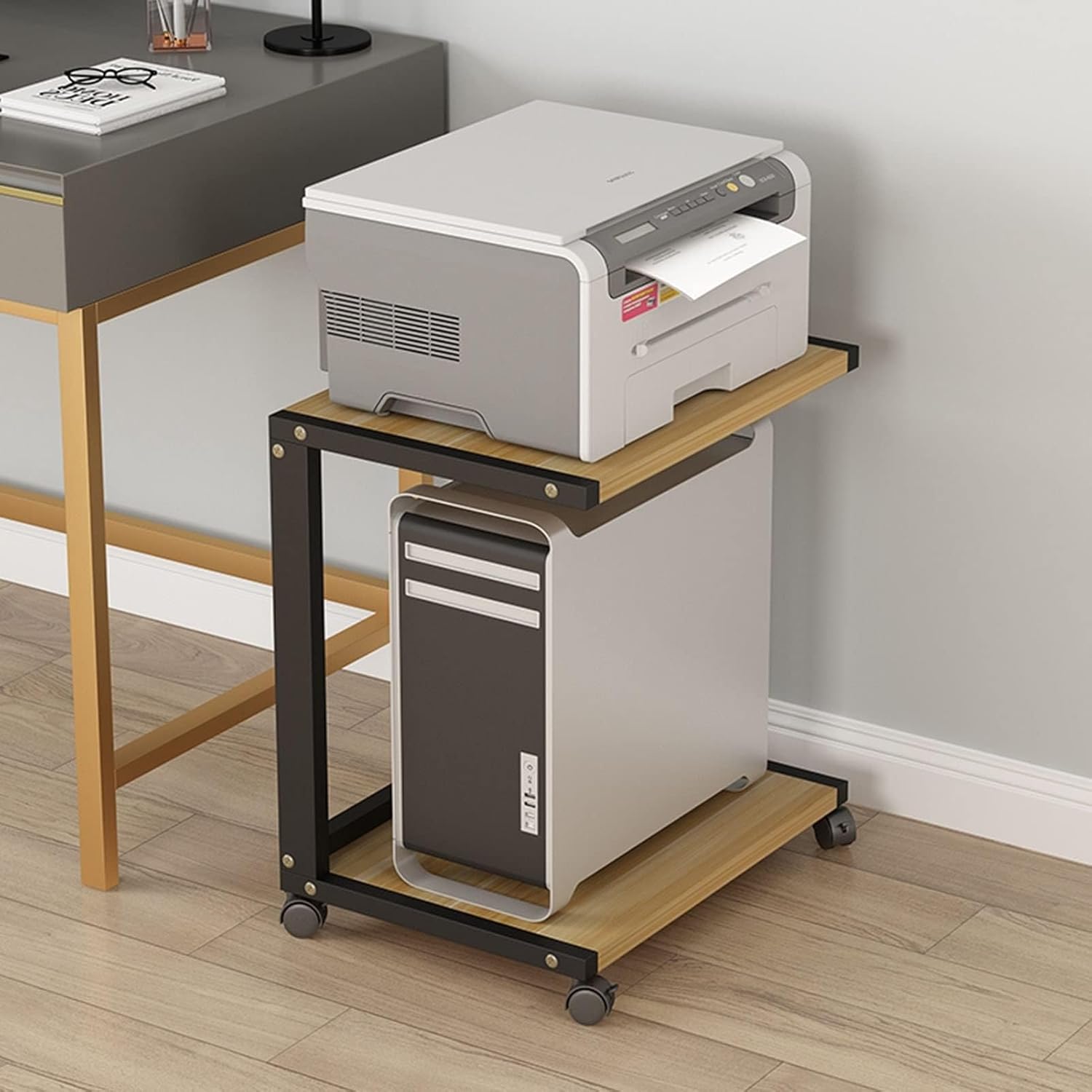 YLQFGUVWK 2-Tier Media Storage Cabinet Open Audio Stand Floor Standing Multifunctional Rack Cabinet for Home/Office/Audio Video/DJ/Theatre (Color : Style-1