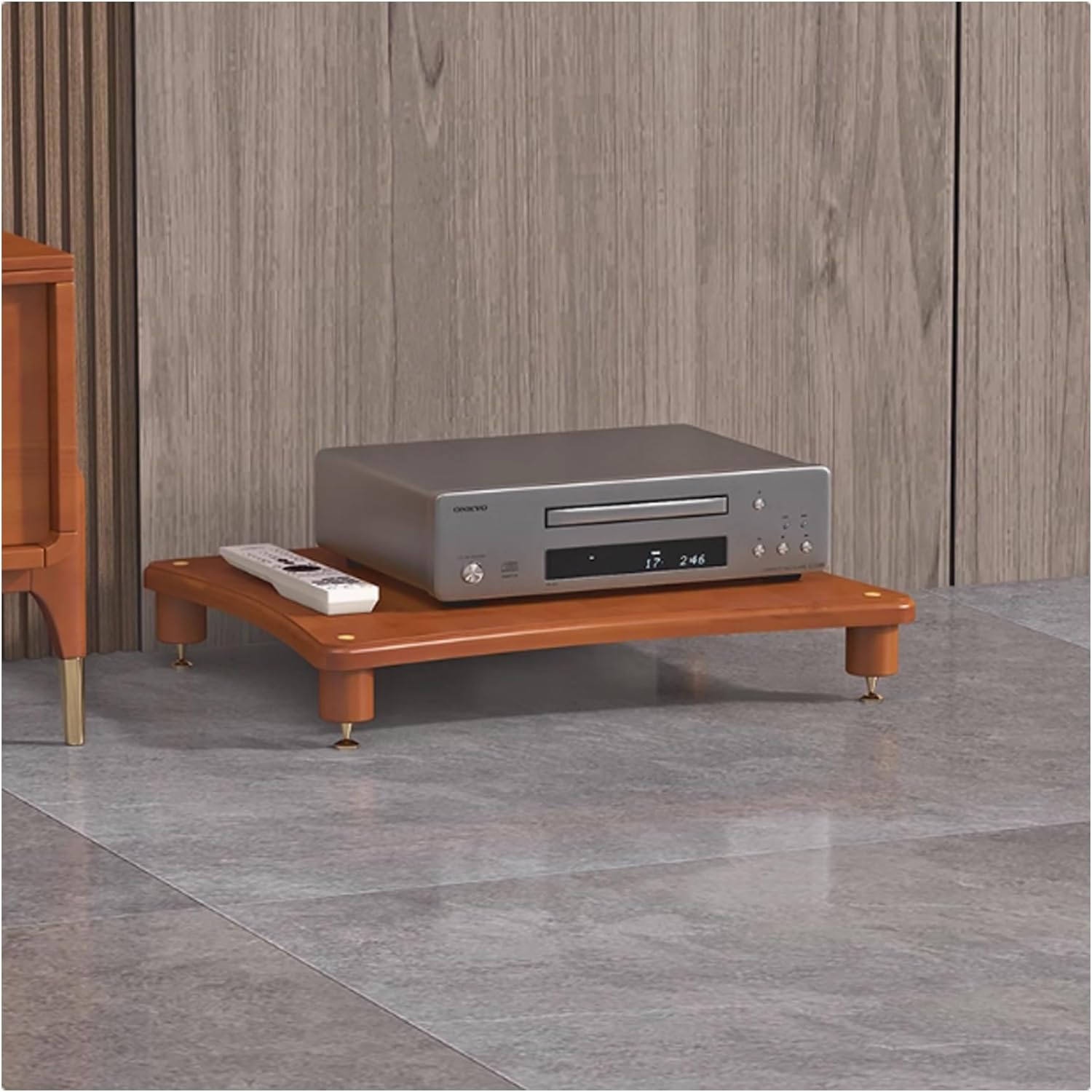 Adjustable AV Media Stand with Universal Wheels - Audio-Video Shelving Rack for Game Consoles