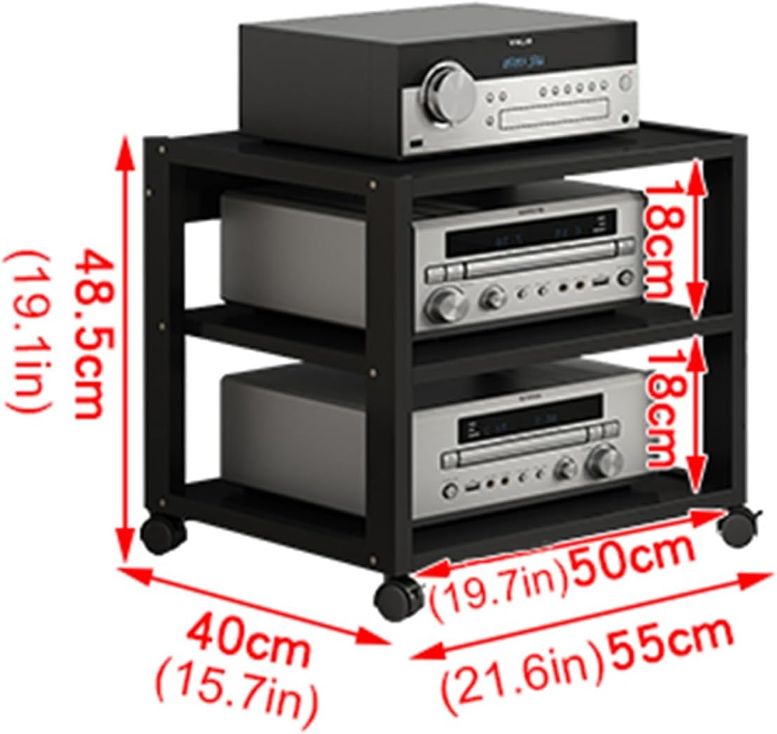 Media Stand 2/3-Tier Media Stand TV Cabinet Wooden Corner Shelf Audio/Video Rack CD Player Stand Stereo Component Storage Cabinet and Media Center for Home/Office/Theater