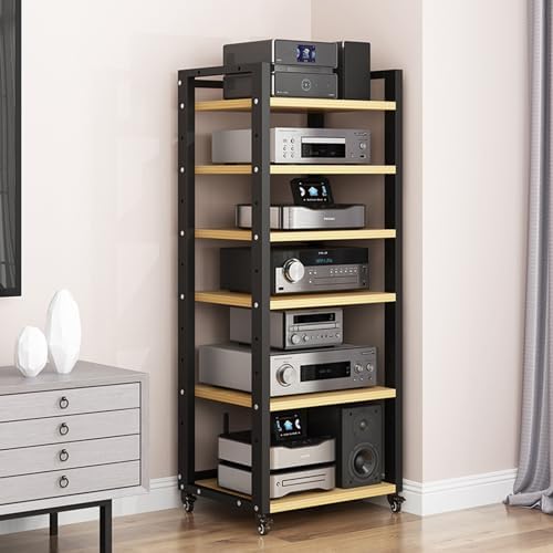 6-Tier Movable AV Media Stand