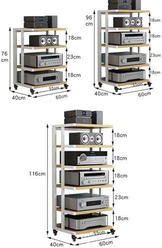 UYCVT Multi-Tier Audio Video Component Cabinet - Open Storage Rack for HiFi Systems Amplifiers Game Consoles Tv Stands & Media Organization