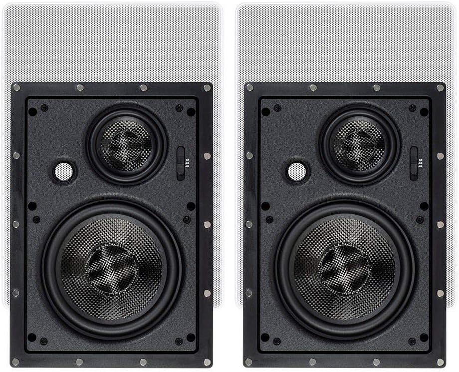 Monoprice 3-Way Carbon Fiber In-Wall Speakers - 6.5-Inch