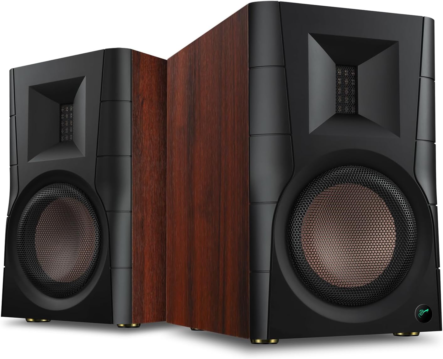 HiVi-Swans D200 Bluetooth Powered Bookshelf Speakers - Studio Monitor Speakers - Computer Speakers for TV/Turntable/PC/Monitor - 5 Inch Near Field 260w RMS - Wood Grain