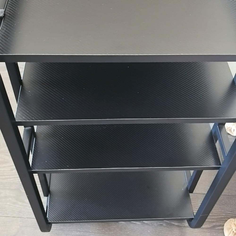 KGPGNYMYHA Adjustable AV Media Stand Movable Audio-Video Shelving Stereo Rack Corner Components Cabinet CD DVD Record Player Stand With Wooden Shelf(White