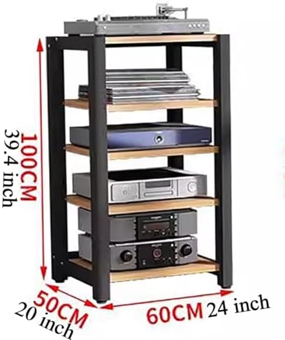 5 Tier AV Component Media Stand Corner Shelf Stereo TV Cabinet Audio Video Tower