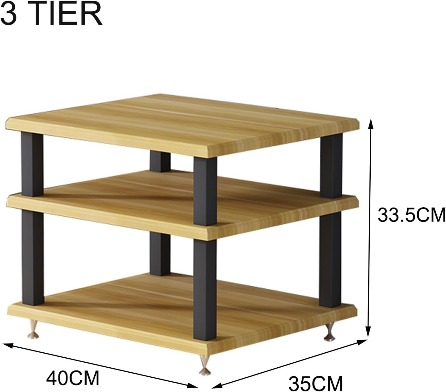 Modern Audio Rack Cabinet - Open Storage Media Stand for Home Theater & Office