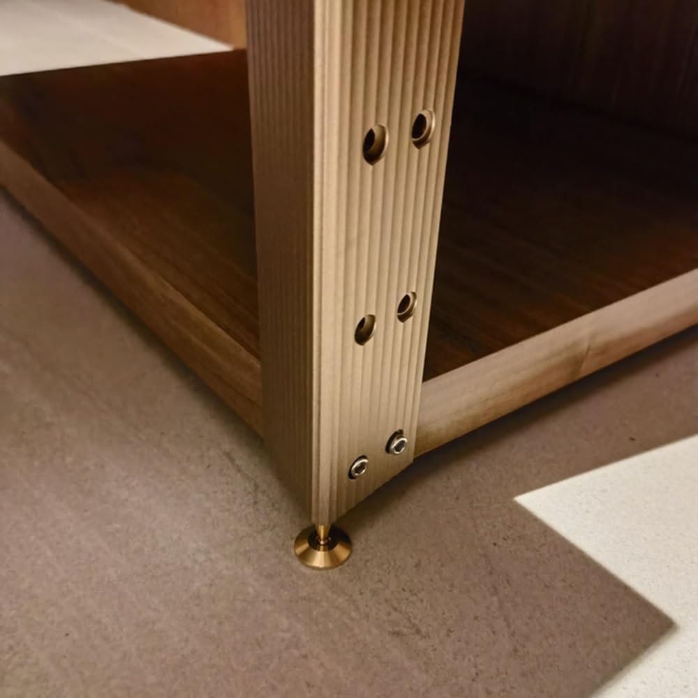 KGPGNYMYHA Wooden Stereo Cabinet AV Media Stand Stereo Rack TV Stand With Adjustable Shelves Rack Audio Tower For Recording Room Office Home Theater(Natural