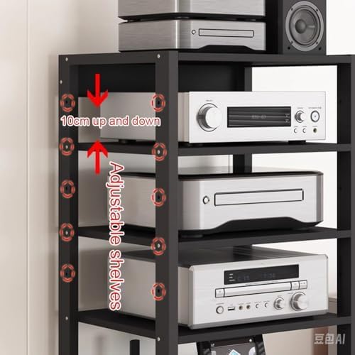 5-Tier Movable AV Media Stand & Stereo Rack