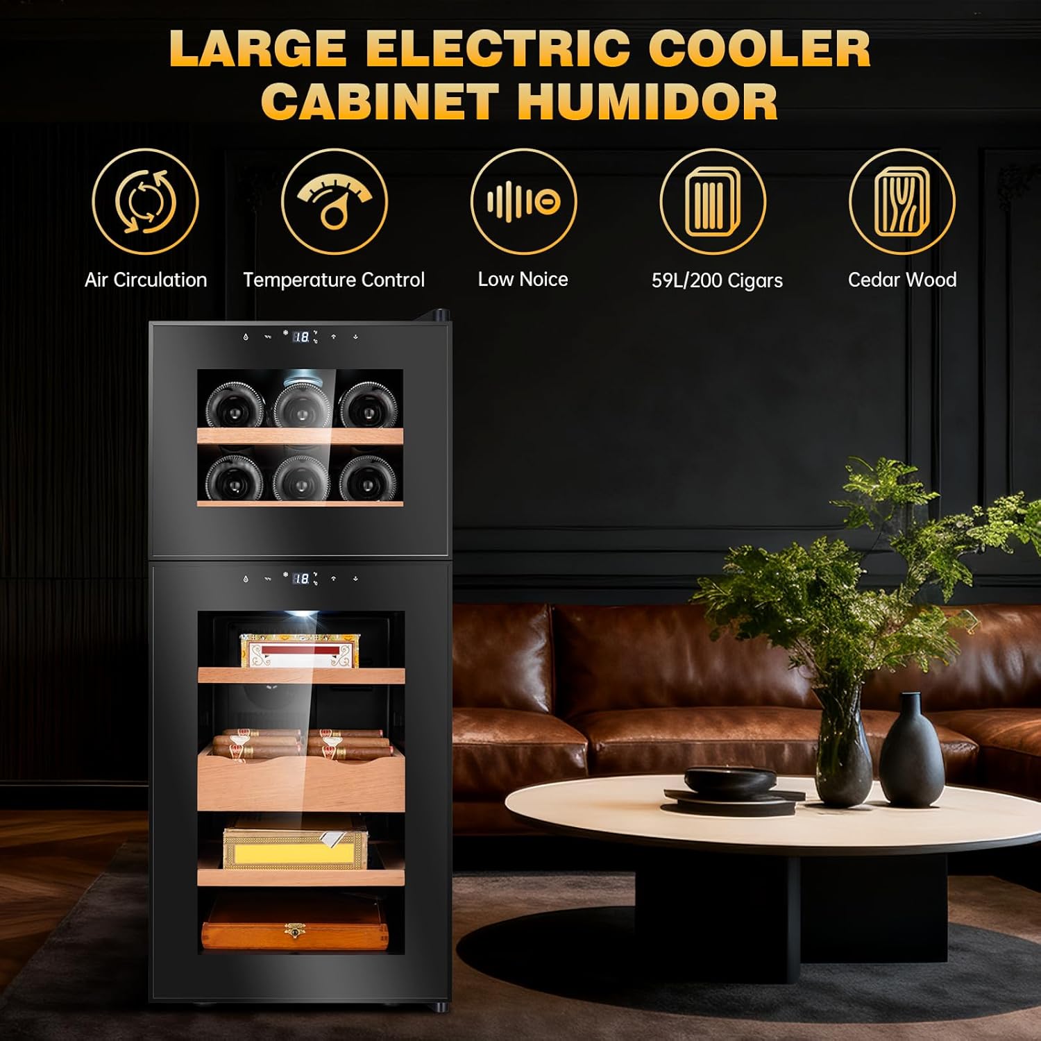 CLZOONG 59L Electric Cigar Humidors