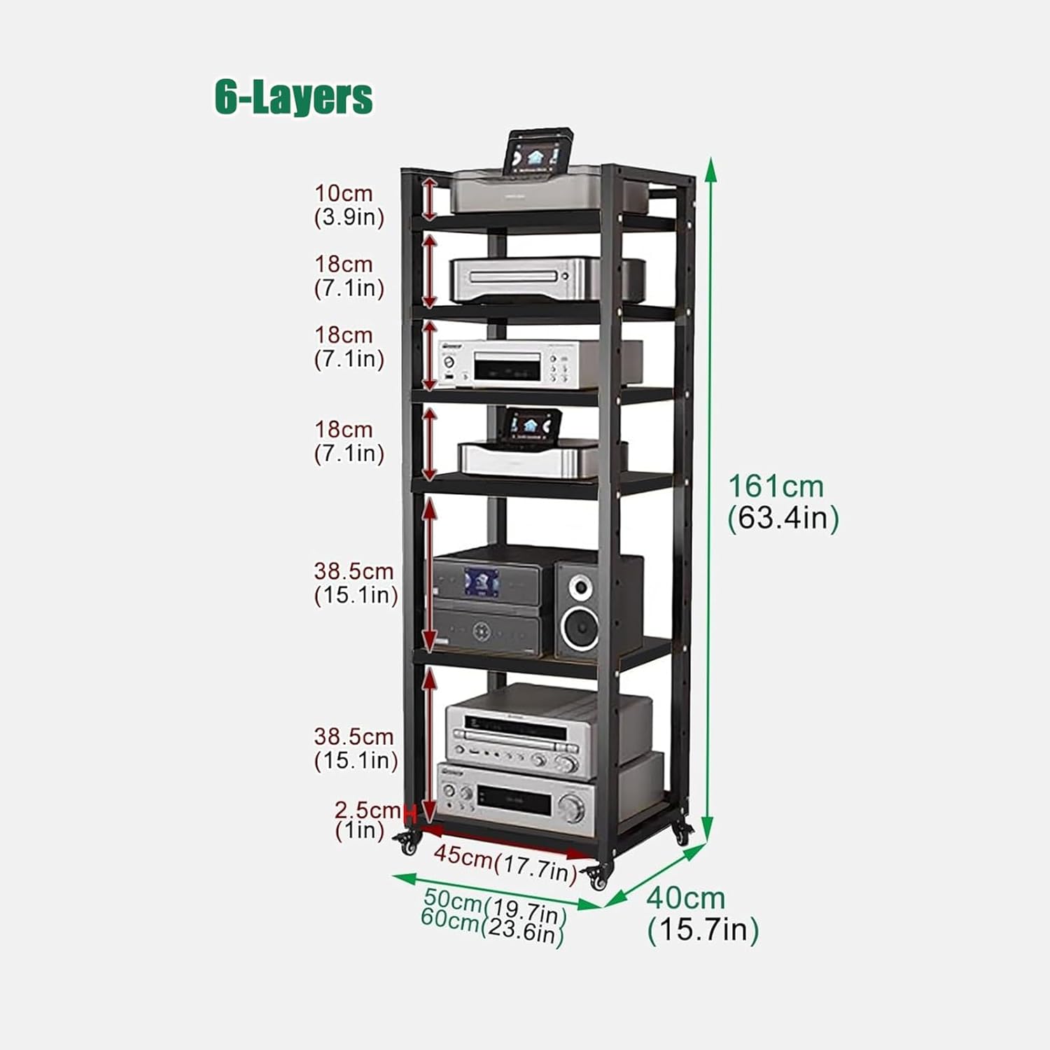 Heavy Duty Audio Component Rack