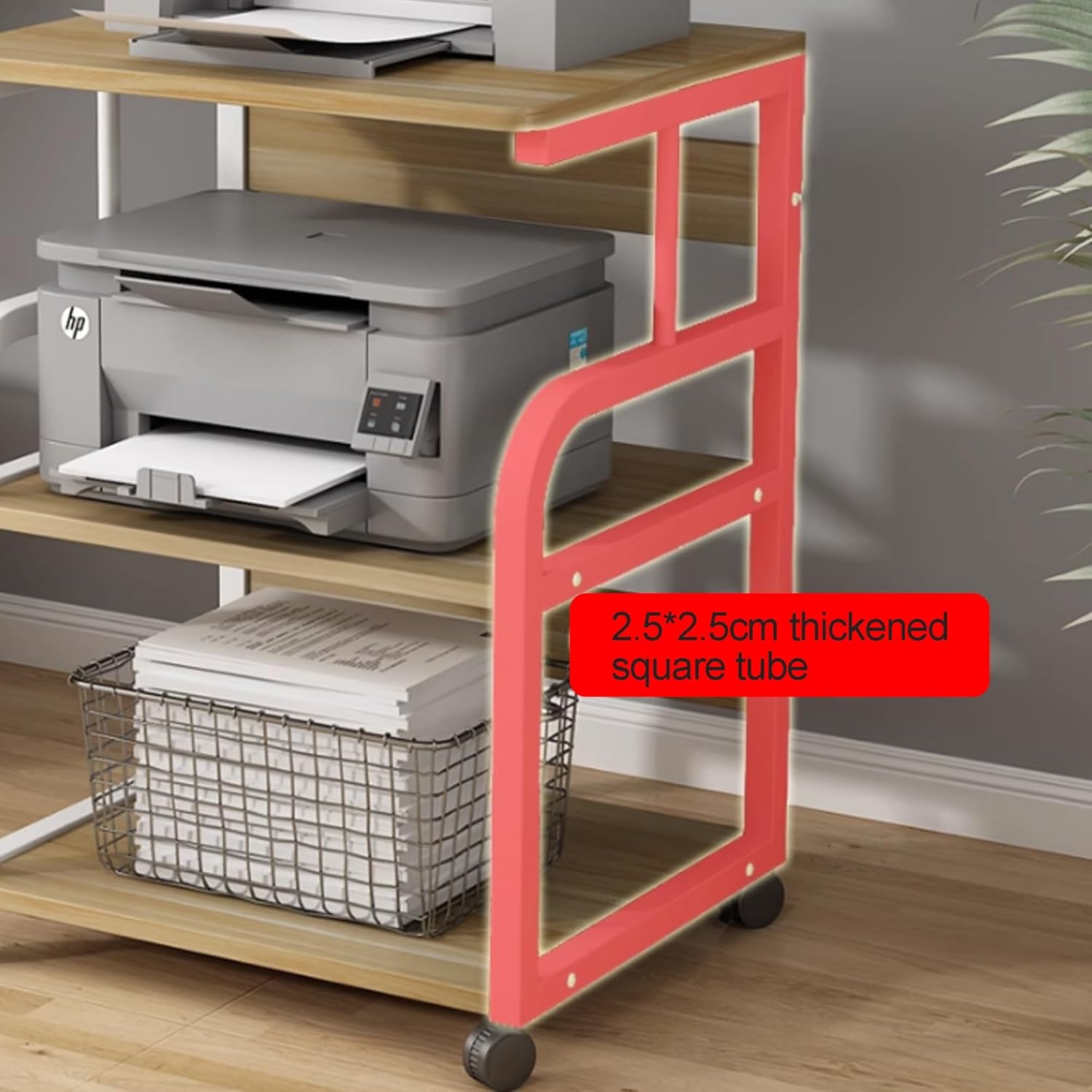 SRDCAIM AV Media Stand Multifunctional Audio-Video Shelving Printer Rack Stereo Stand Audio Tower Media Console Portable Large Stereo Cabinet for Office Bedroom Recording Room(White Yellow)