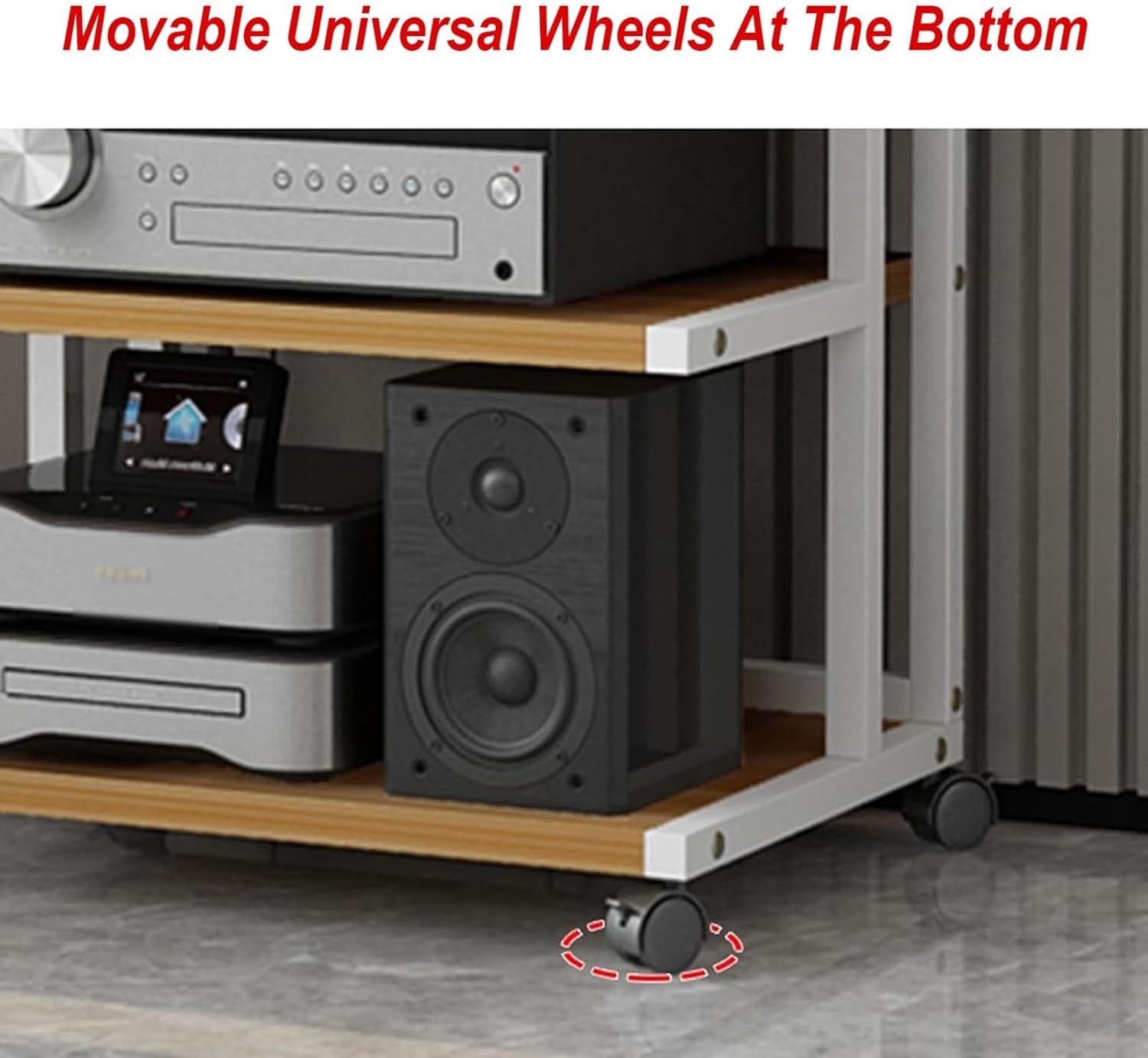 DONGYUE 5 Tier AV Media Cabinet Stand Component Cabinet Entertainment Stereo Component Storage Rack