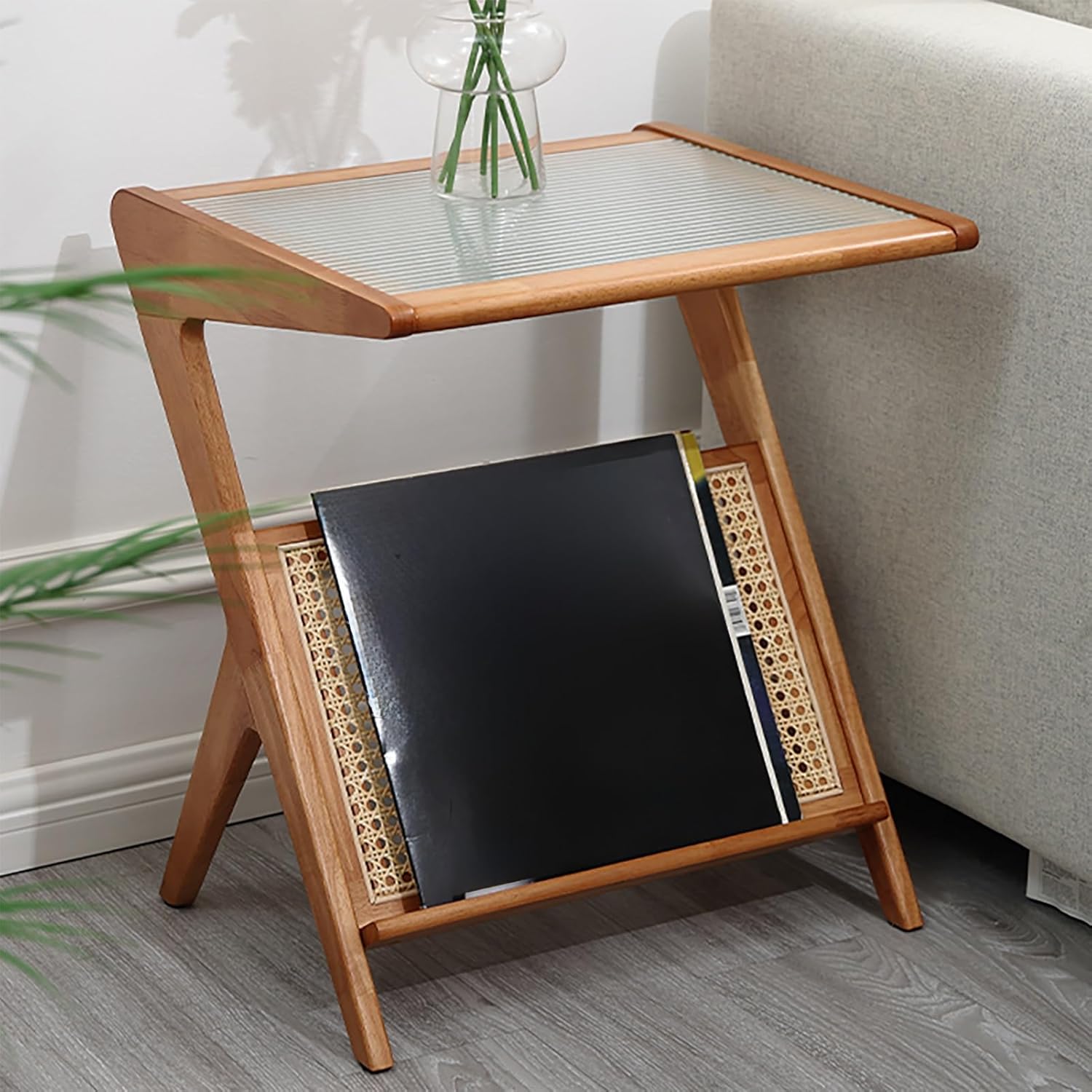JIAOCKJIAO Bamboo Record Player Stand
