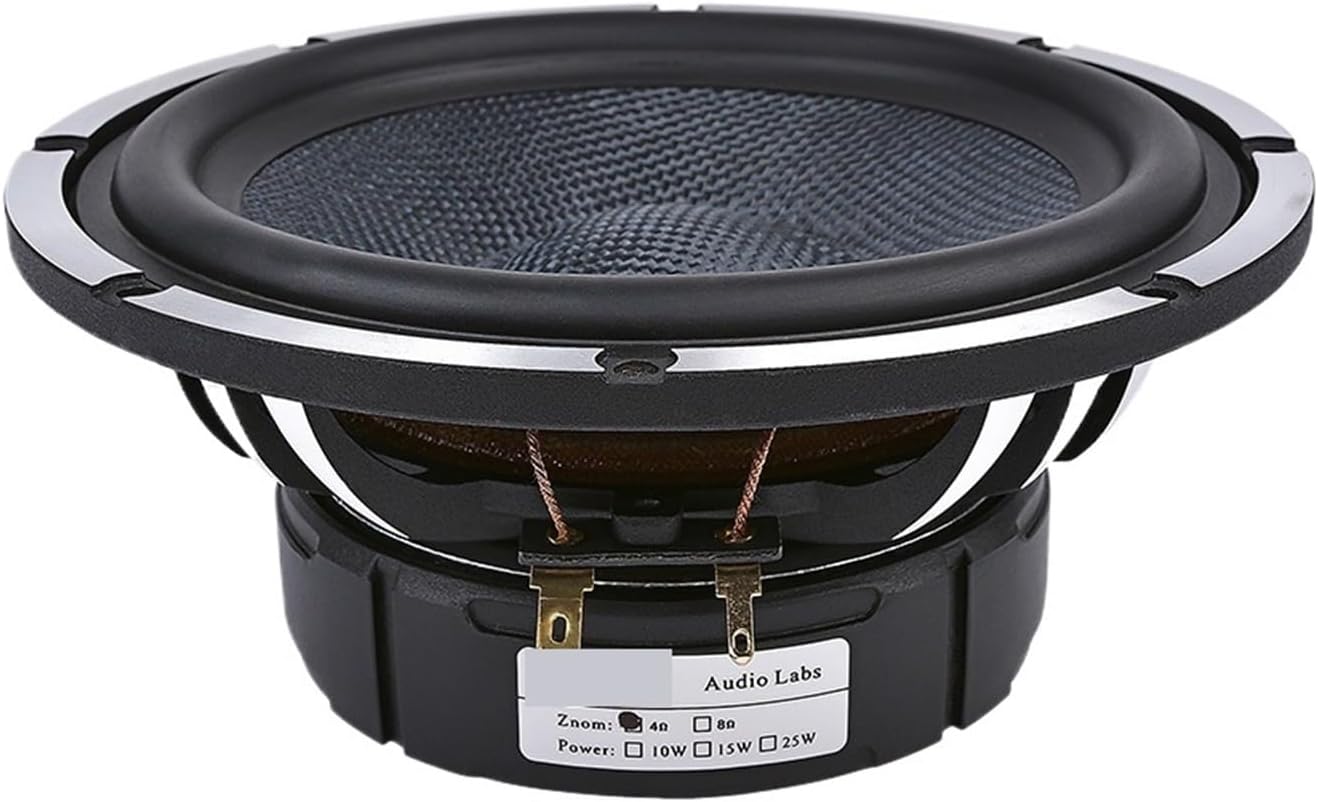 RZBIRGJG 1pc 6.5 Inch Car Horn Audio Midrange Bass Speakers 4 8 Ohm 80 W Woofer Home Theater Aluminum Basin Frame Loudspeaker(4 Ohm Speaker)