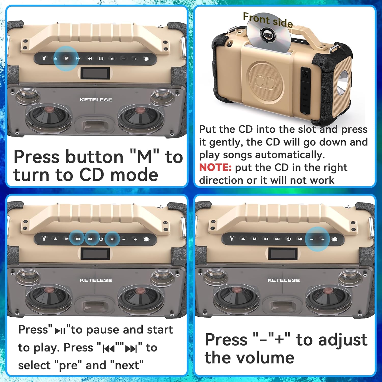 KETELESE DK21 Pro Bluetooth Speaker with TF Card Slot