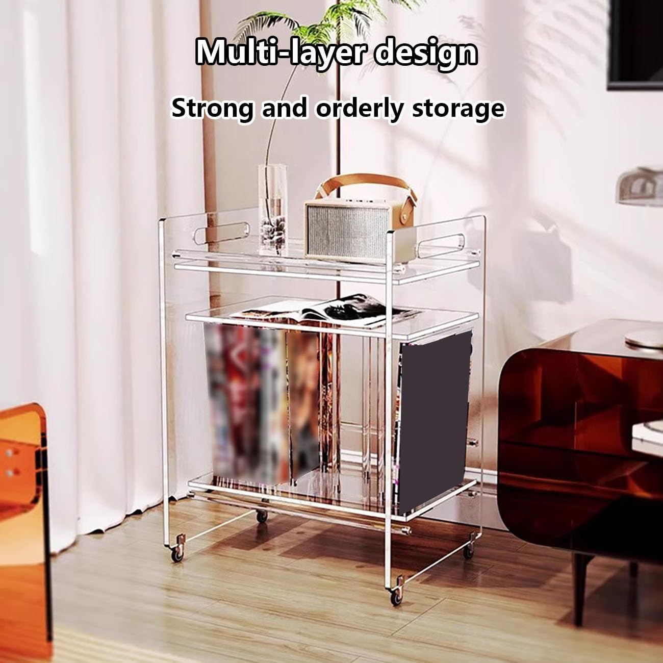 Storage Cabinet Home Stereo Racks and Wheels