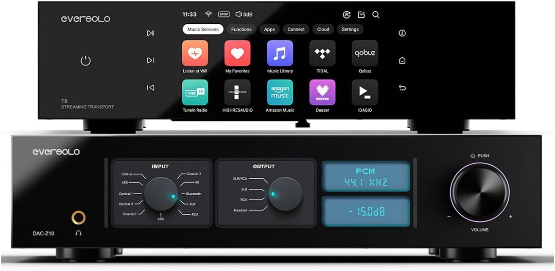 Eversolo DAC-Z10 Digital to Analog Converter with T8 Streaming Transport Bundle
