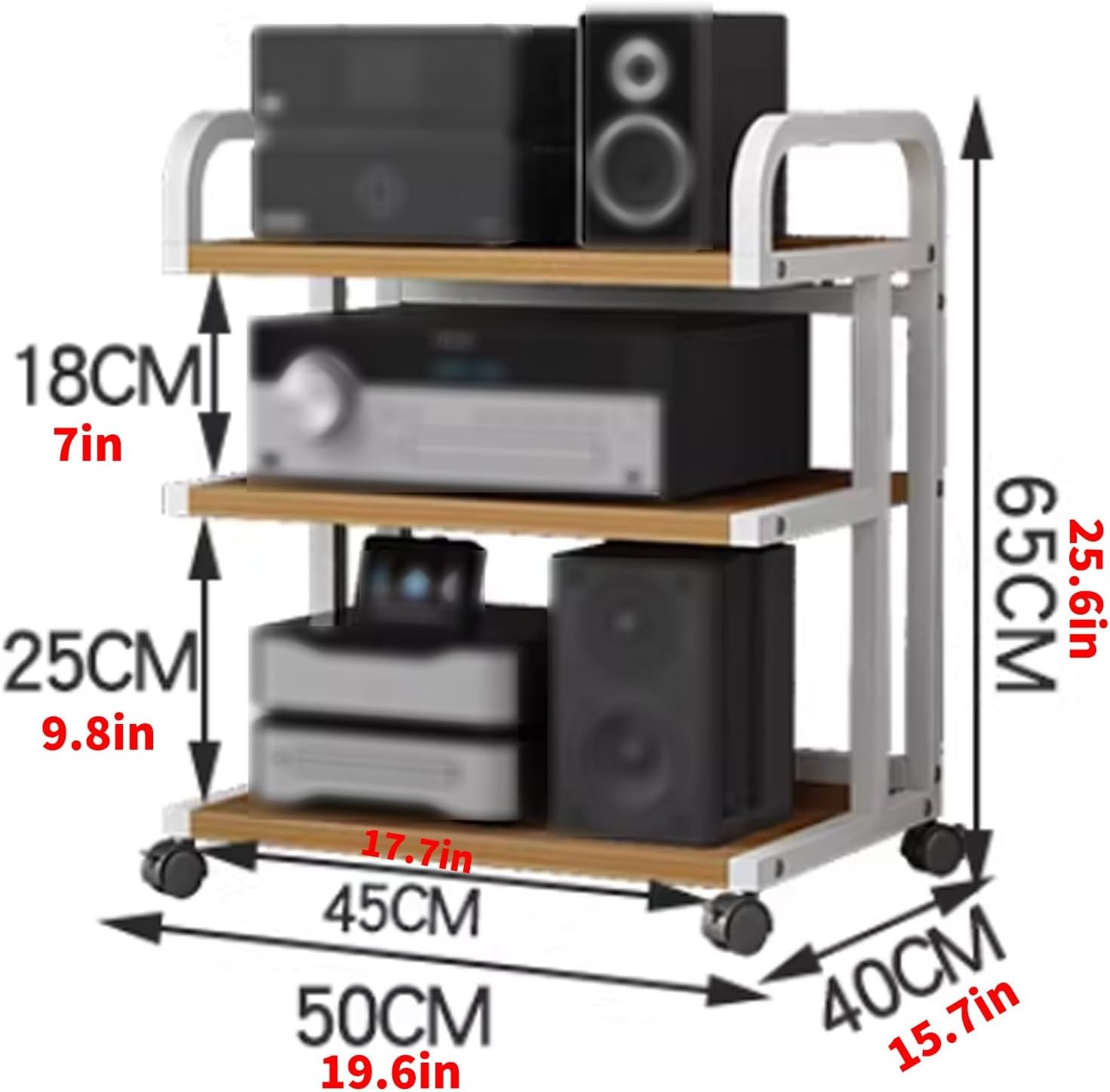 YUGXTH Movable Audio Video Components Cabinet