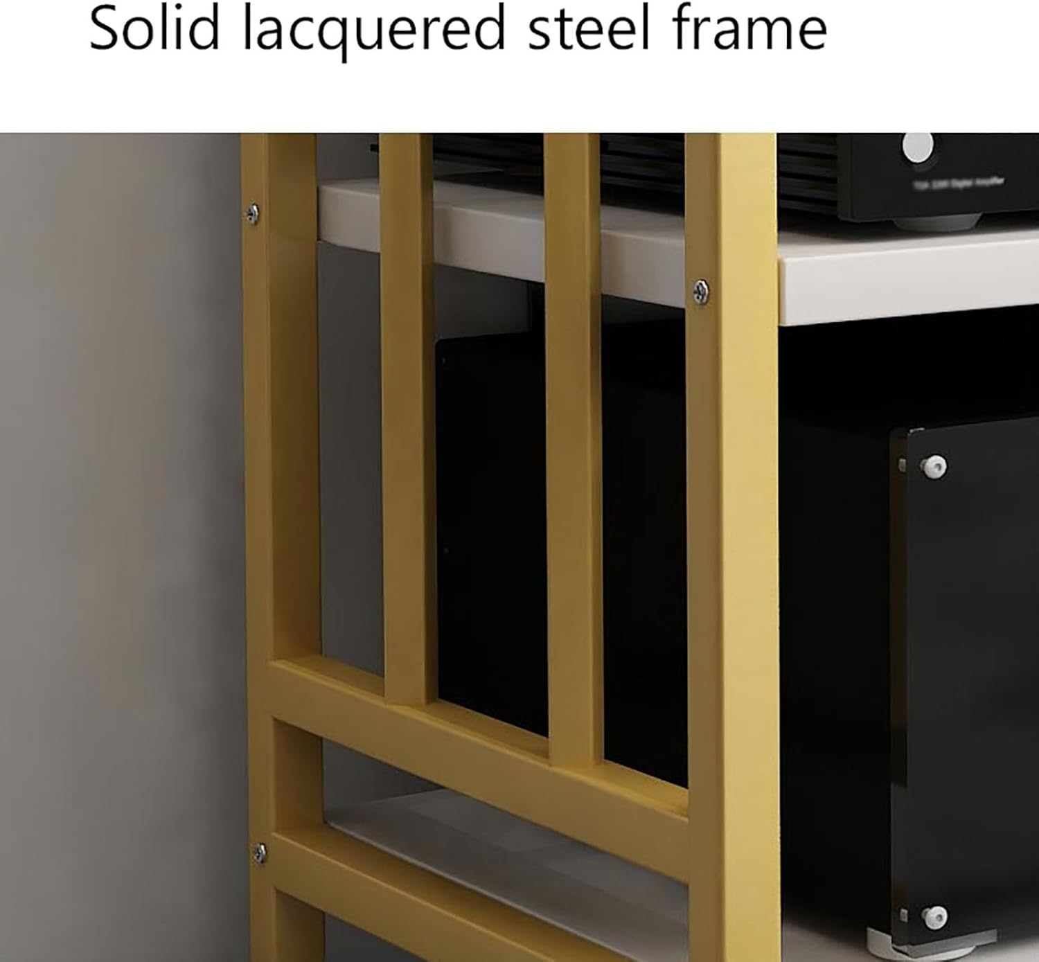 HOFSSI 4-Tier Metal Steel Frame Amplifier Rack CD Player Stand Stereo Component Storage Cabinet Audio Tower for Home/Office/Theater (Color : B)