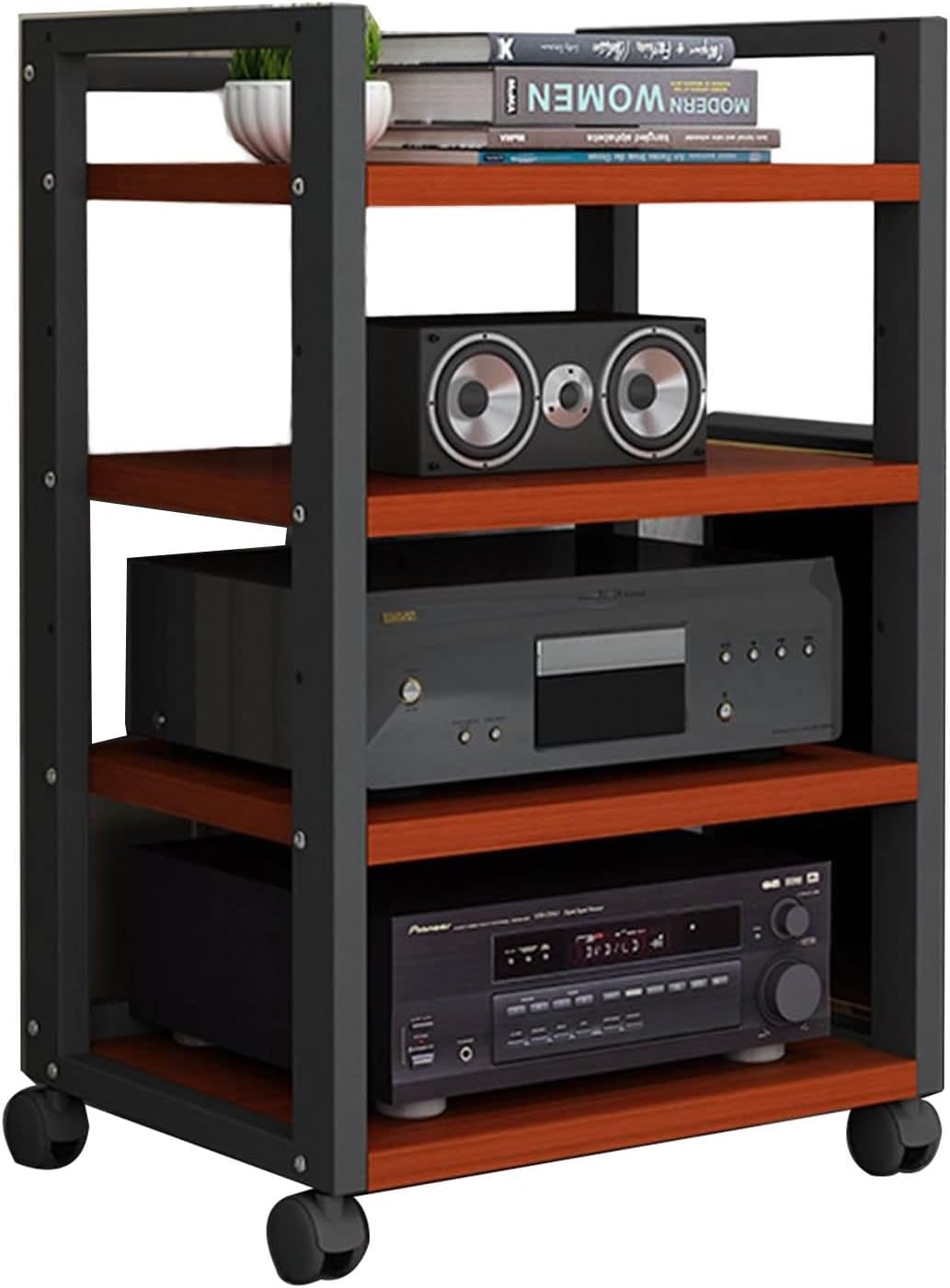 4-Tier Media Storage Cabinet