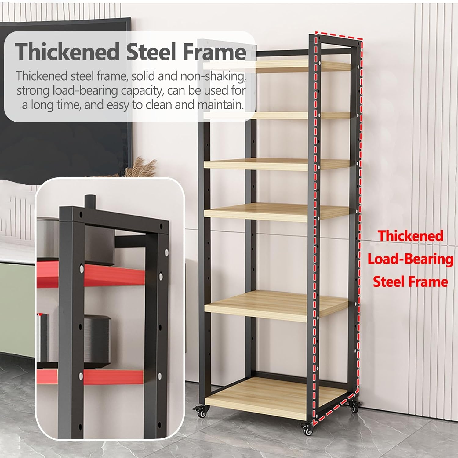 Audio Rack Av Tower Media Stand 5-tier Electronics Equipment Shelf