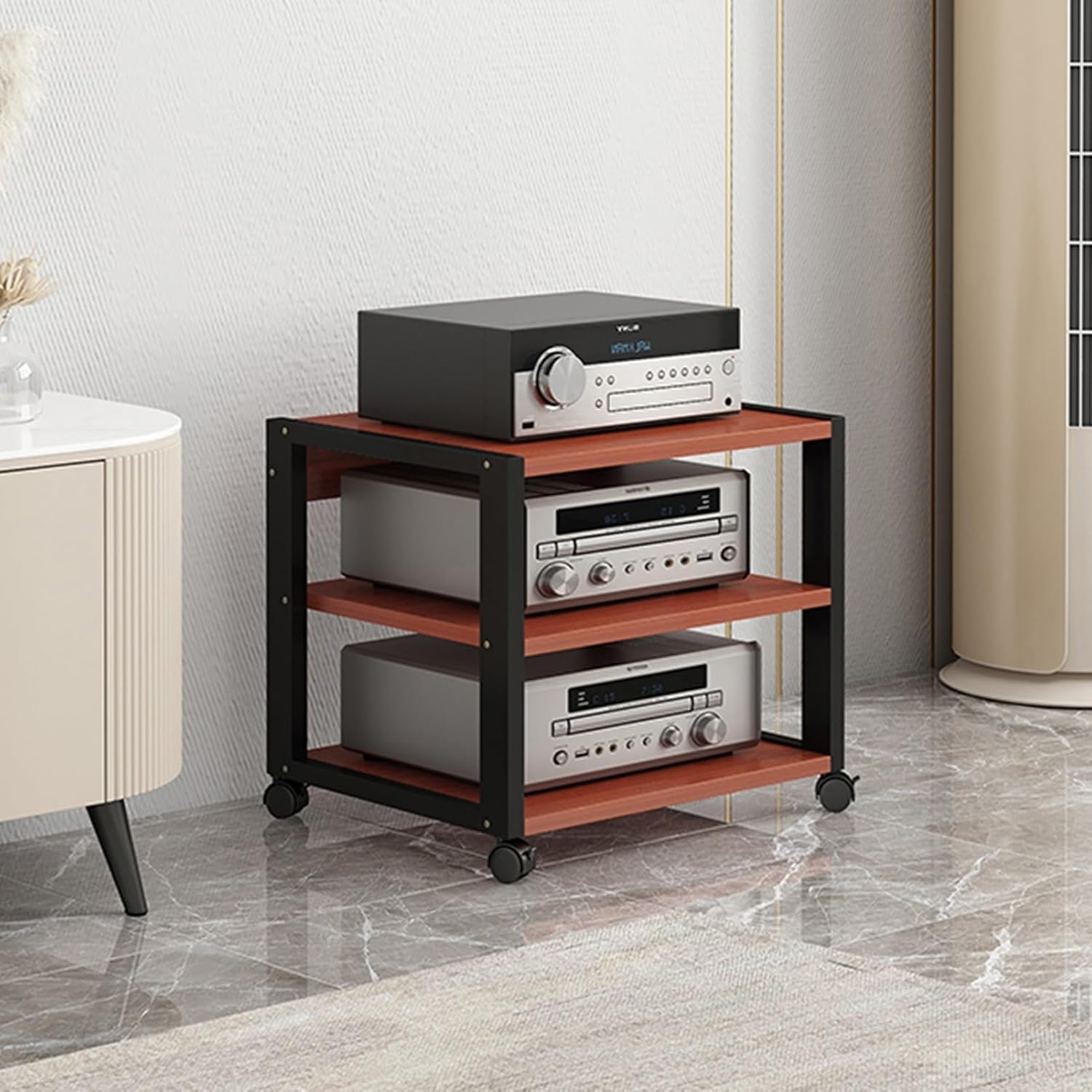 Adjustable 2-Tier Media Cabinet - Modern Audio Video Stand