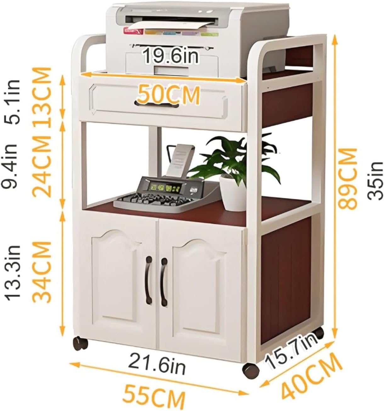 XMFBSY Medios 2 Tier HiFi Stand AV Media Stand with Drawer & Door Open Storage Stereo Cabinet Modern Video Game Console Shelf for Consoles DVD Record Player Organizer(Black)