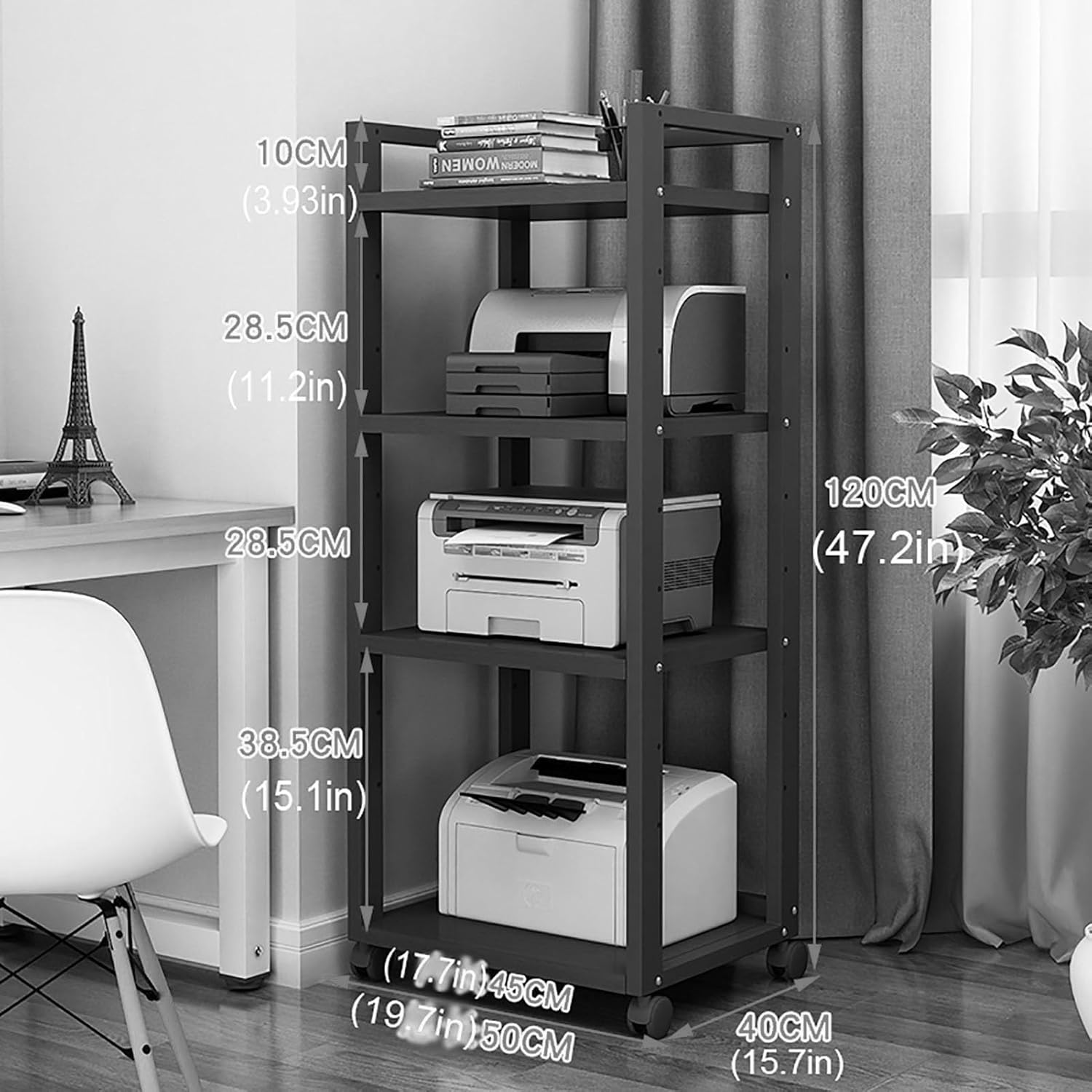 DONGYUE 6-Tier Audio-Video Media Stand Can Movable Storage Cart DVD CD Player Stand Amplifier Rack Audio Video Component Media Stand