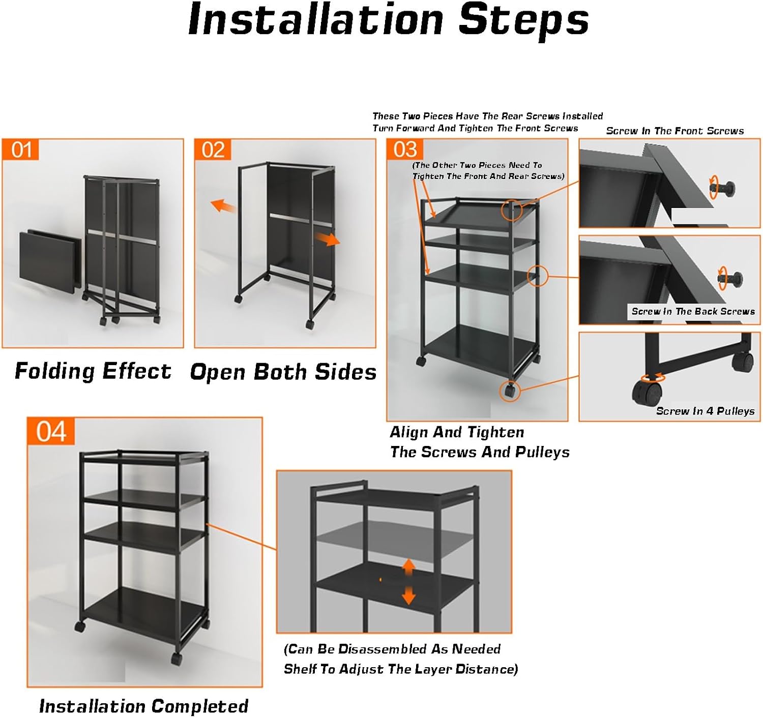 4 Layer Movable AV Media Stand