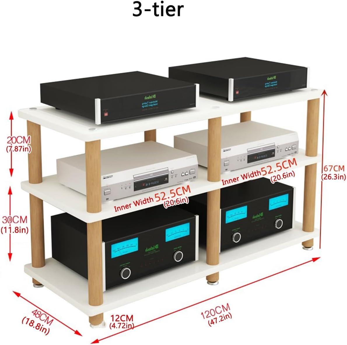 GUAWJRZDP 2/3 Tier Audio Rack