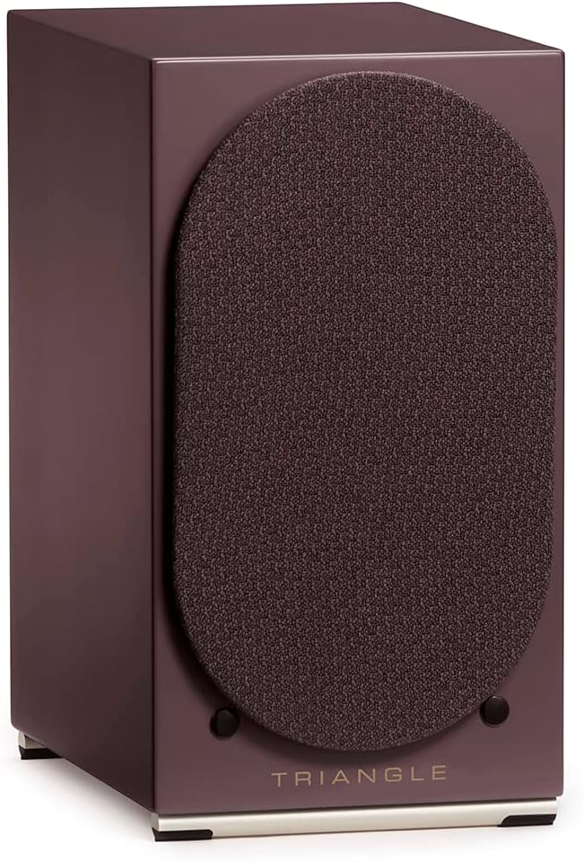 triangle - AIO Twin - Wi-Fi & Bluetooth Active Bookshelf Speakers with 2x50W Amplifier - HD Audio - Phono/Turntable + Optical TV Inputs - 165 x 304 x 235 mm - Purple (Pair)