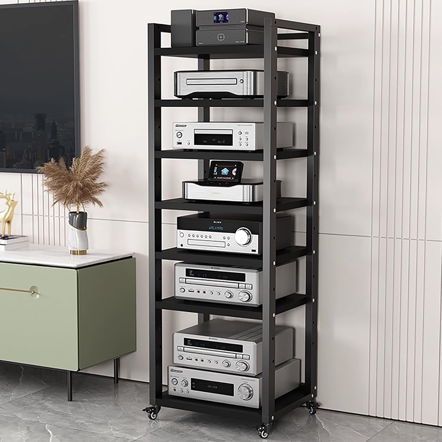 JIAOCKJIAO 7 Tiers AV Media Stand