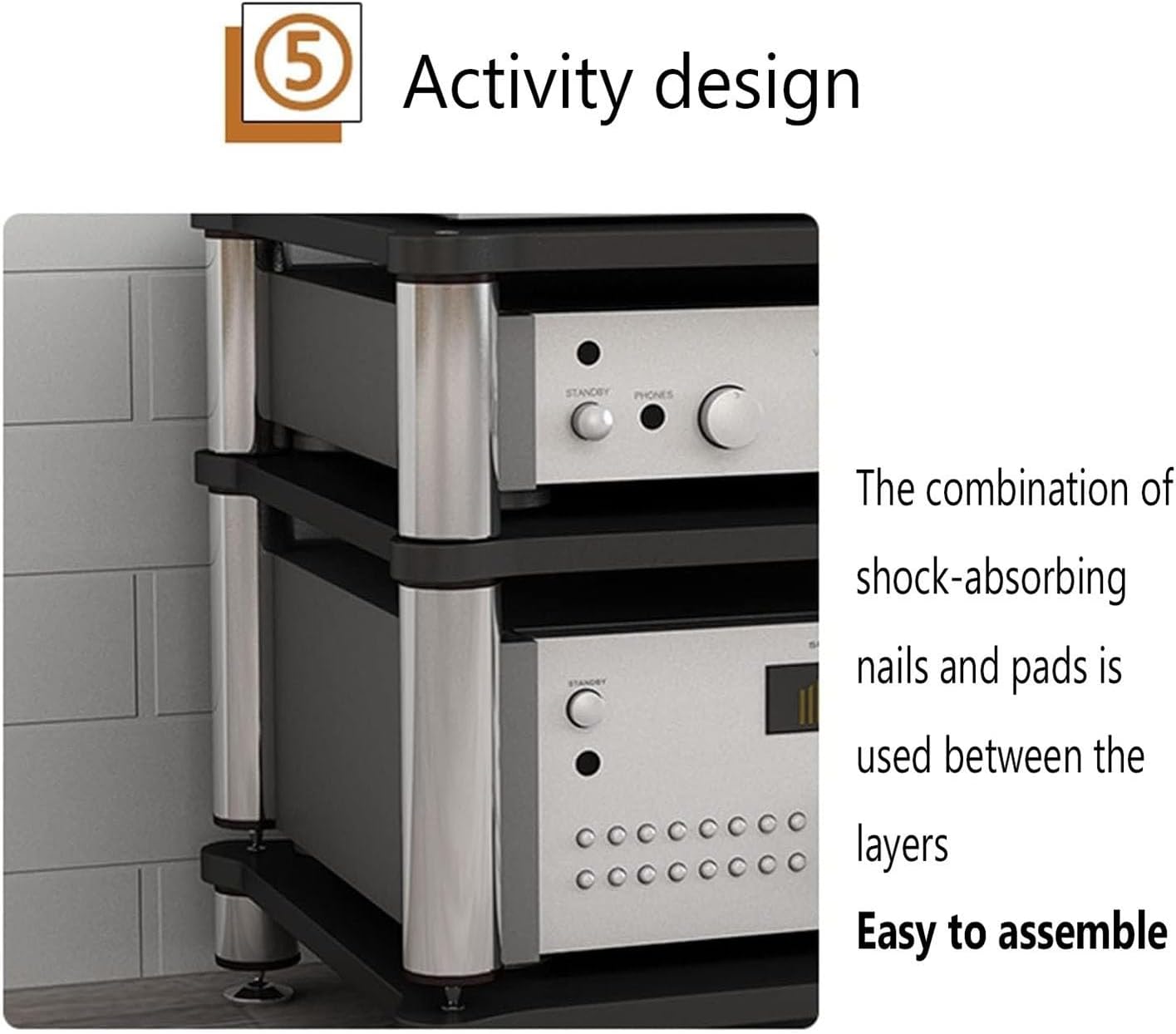 HOFSSI 4-Tier AV Media Cabinet Stand Component Cabinet